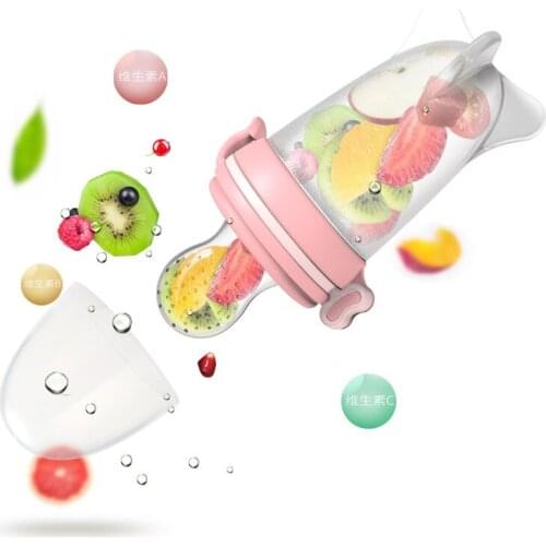 Cute Rocket Teether Bite Fresh Food Fruit Nipple Learn Feeding Handle for Baby Kids Children Infant Teething Pacifier Bottles