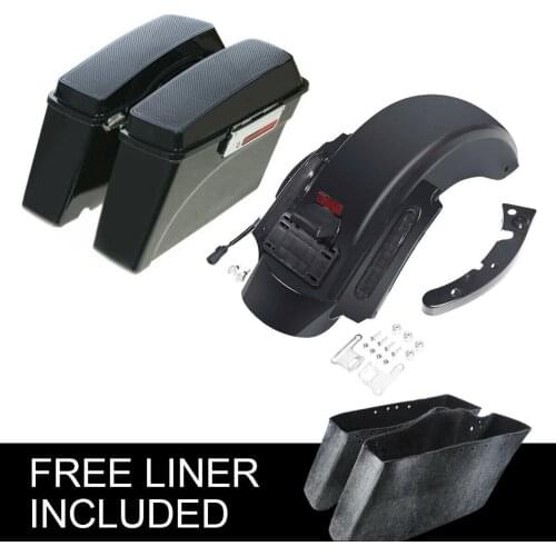 Motorcycle Saddlebag Dual 6x9" Speakers Lids LED Rear Fender For Harley Touring Road King Electra Glide Road Glide 2009-2013