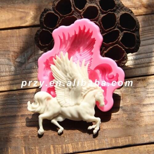 PRZY PRZY Chocolate Fondant Cake Mold Silicone Bakeware Horse Silica Gel Moulds Silicone Rubber with Wings Handmade Eco-friendly