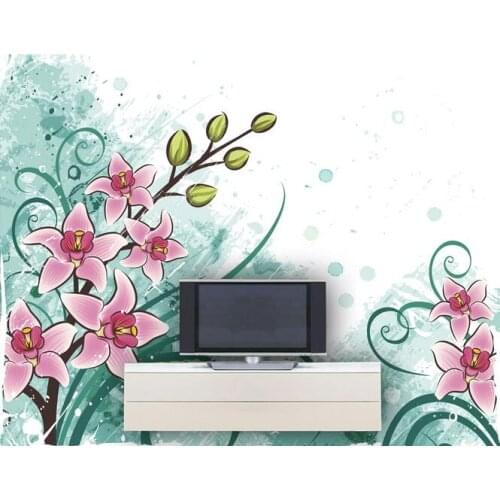Modern Large Painting flower Mural for Living Room TV Background Murals Murales De Pared 3d Wallpaper Art Wall Decor