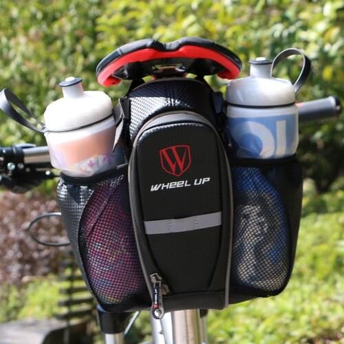 Bicycle Saddle Bag Holders Bike Seat Bag Biking Portable with Double Water Bottle Pouch Dustproof Cycling Parts for WHEEL UP