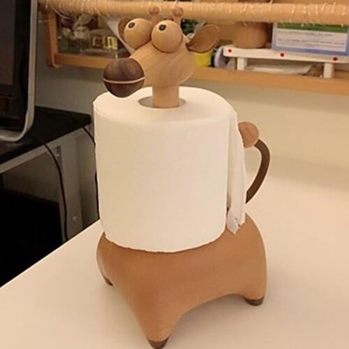 Living Room Ornaments Wooden Napkin Box Home Furnishing Decoration Handmade Cartoon Roll Paper Shelf Decorations Storage Boxs