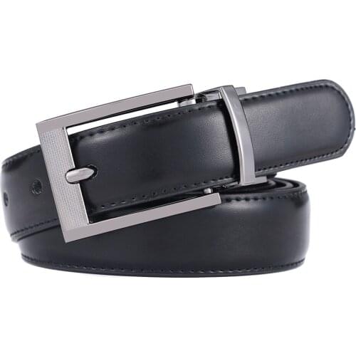 European and American fashion business leisure belt 3.2cm reversible leather belt mens belt