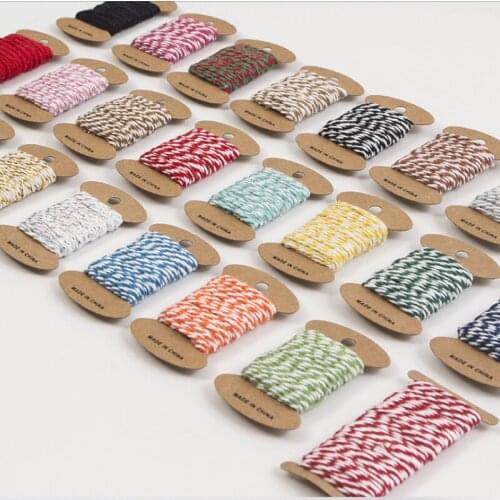 2mm100%Multiple strand Color Cotton Rope Macrame Cord Artisan String Party Wedding Decoration Supplies DIY Home Textile Handmade