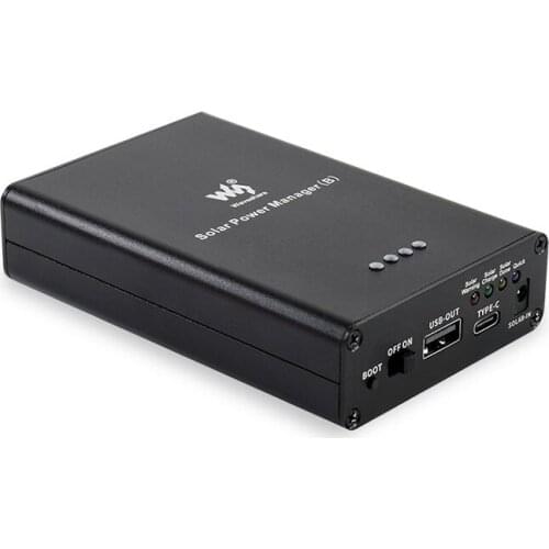 Waveshare Solar Power Manager, Embedded 10000mAh Li-Po Battery, Support 6V~24V Solar Panels