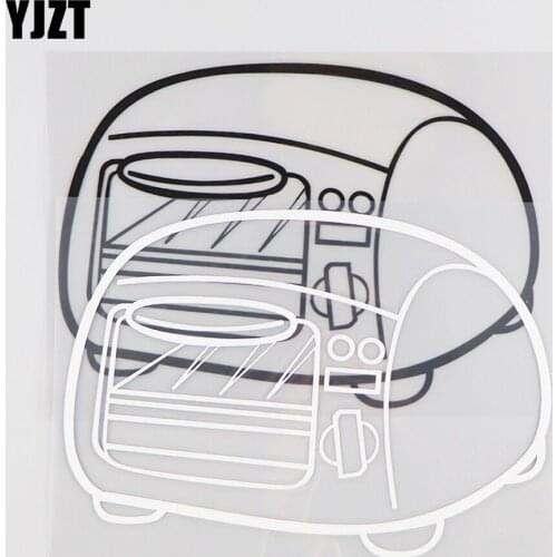 YJZT 14.6×10.3CM Personalized Microwave Oven Fun Car Stickers Cartoon Creative Vinyl Decals Black/Silver 20D-0135