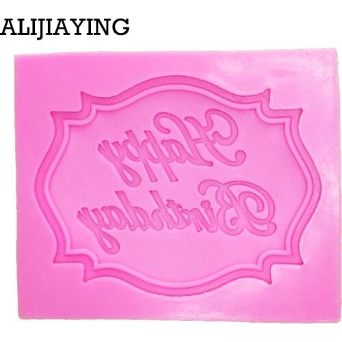 1pc Happy Birthday Letter Form Silicone Mold For Baking Molds For Chocolate For Candle Molds For Clay Sugar Kitchen Cake Tools