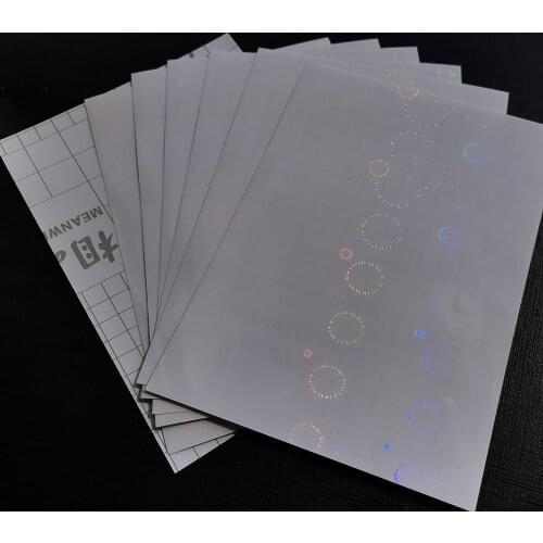 100Sheets Adhesive Tape Back Firework stlye Cold Laminating On Paper Plastic148x210mm Package Color Card Photo Laminating Film