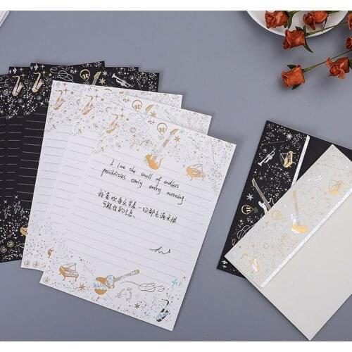 MINKYS 2set/lot Vintage Envelope Letter Papers Set Love Letter Greeting Papers Gift School Stationery