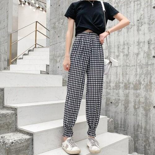2020 fashion cotton pants thin loose breathable trousers rayon loose drawstring printed polka dot casual ladies sweatpants large