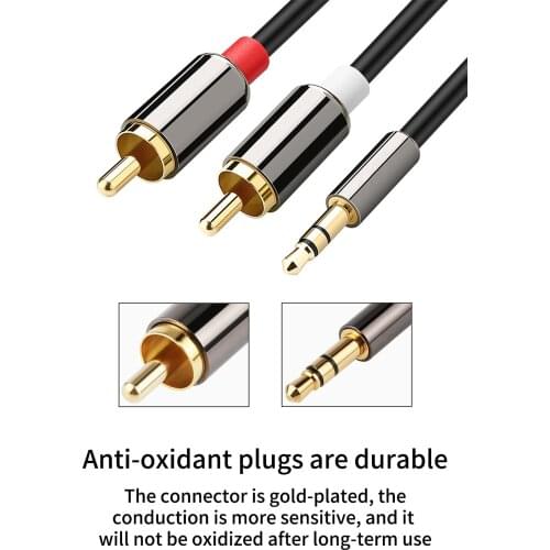 3.5mm RCA Cable Jack 3.5 mm Jack to 2 RCA AUX Male to Male 2 RCA Adapter Speaker Cable 0.5m 1m 3m Stereo Audio Cable