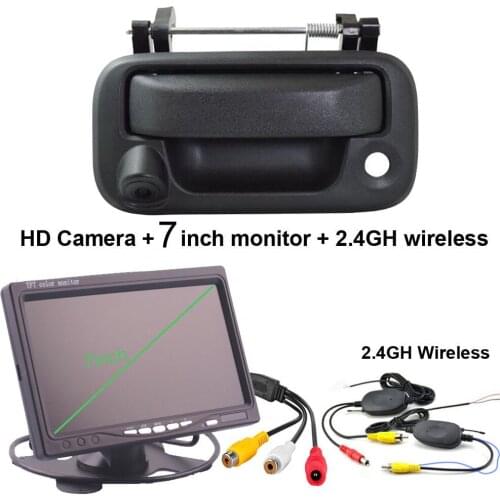 7 Inch Monitor + Wireless transmiter and reciver for Ford F150 F250 F350 F450 F550 rear view trunk handle parking car camera