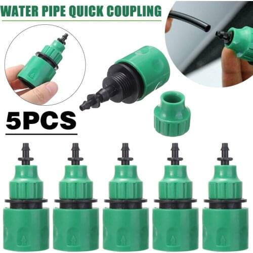 5Pcs Garden Quick Coupling Connector Fit For 4/7mm & 8/11mm Micro Hose For Garden Irrigation Car Washing Hose Connector