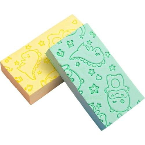 Baby sponge Infant bath sponge brush cartoon print childrens head rubbing bath brush baby bath accessories