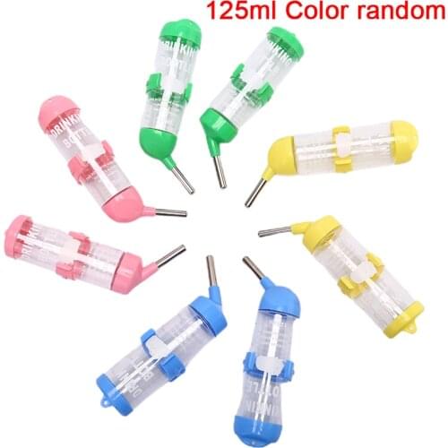 80/125ml Hamster Drinker Water Bottle Dispenser Feeder Hanging Pet Dog Guinea Pig Squirrel Rabbit Drinking Head Pipe Fountain