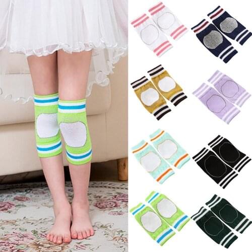 Baby Crawling Anti-Slip Stripe Knee Pad Sleeve Soft Cotton Toddler Leg Warmer