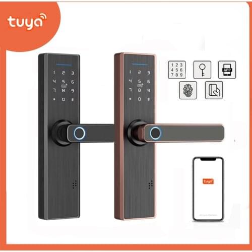 Tuya WiFi door Fingerprint Lock APP Smart home lock fechadura digital lock cerradura inteligente Password RFID Unlock,home lock