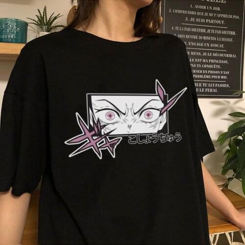 Women Harajuku T-shirt Hunter X Anime Women Kimetsu no yaiba print Short sleeve tops Killua Demon Slayer Loose Gothic Streetwear