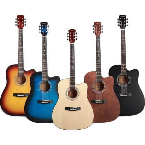 Concert 41 Inch Guitar Acoustic Solid Bass Beginner Rosewood Yellow Basswood Guitar Vintage Violao Acustico Entertainment EH50G