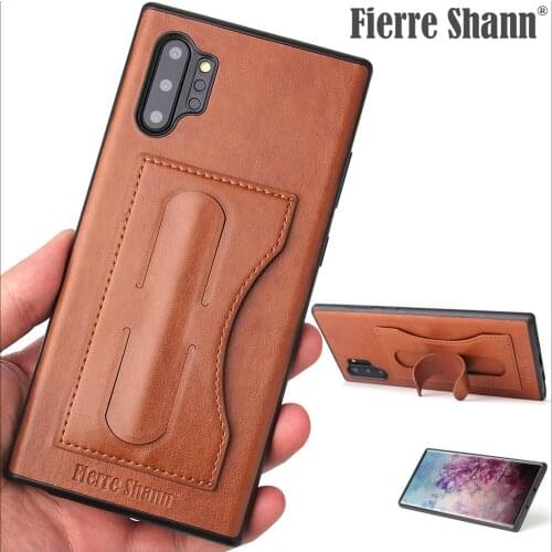 Fierre Shann Leather Case For Samsung Galaxy Note 10 Plus Business Deluxe Luxury Cover Shell