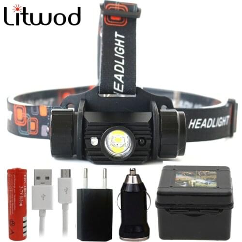 Litwod Z209011 Mini IR Sensor Headlight Induction Usb Rechargeable Lantern Headlamp Flashlight Head Torch by 18650 Batterry