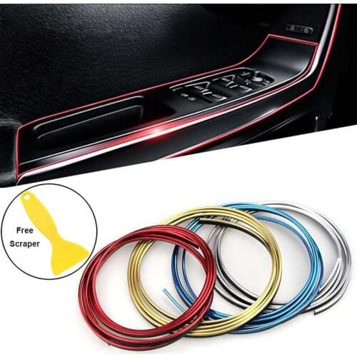 5M Auto Mouldings Car Cover Trim Dashboard Door Edgein Car-styling Universal Car Moulding Interior Decoration Flexible Strips