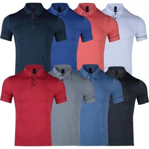 Mens Polo Multi Color Quick Dry Short Sleeves Sports T Shirt Gym Jerseys Fitness Trainer Running Breathable Sportswears