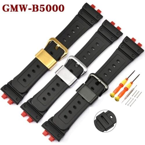 TPU Soft Bracelet Strap Watch band for Casio G-Shock GMW-B5000 Men Sport Watch Accessories Rubber Replacement Black Wrist Belt