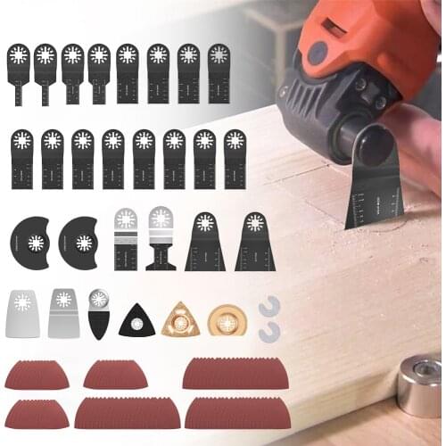 120Pcs Oscillating Multitool Saw Blades Wood Metal Multi Tool Accessories Kit with Cutting Blades Sanding Pads