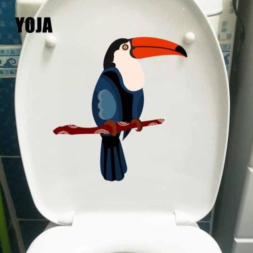 YOJA 23X23CM Intereting Toucan Bird Cartoon Wall Sticker Living Room Home Decor Creative Toilet Seat Decal T5-0735