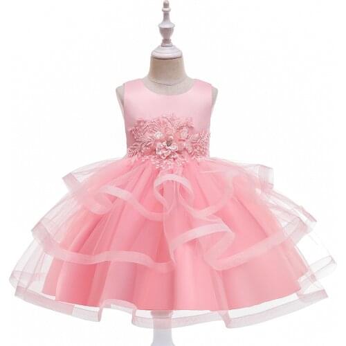 Girl Dress Pink Tutu Tulle Children Kids Dresses For Girls Birthday Dresses Girls Formal Wedding Party Clothing with Sequins