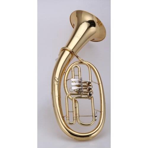 Flat key Baritone Gold lacquer Brass body Cupronickel Valves