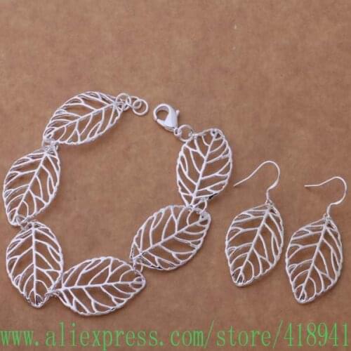 Silver Plated Jewelry Sets Earring 423 + Bracelet 195 /ehmamyta bioajzva AS296