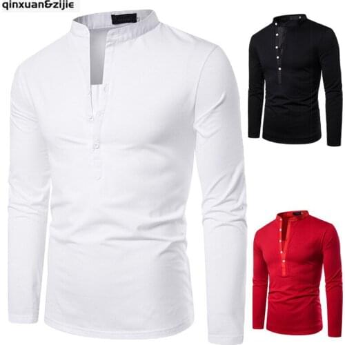 Qinxuan&Zijie Long Sleeve Polos For Men