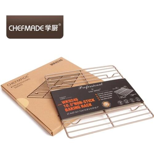 Chefmade10.5inch Cooling Rack Square Cake Bread Non-stick Cooling Rack Cool Net Baking Net Home Kitchen Accessories Baking Tools