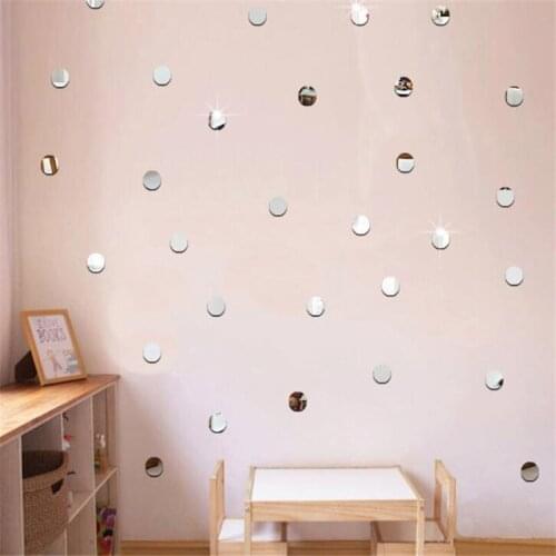 Modern Round Stickers New Creative Sticker For Livingroom Background Home Decor (50/100pcs) Mirror Effect Wall Stickers
