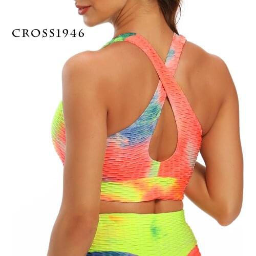 CROSS1946 Running Sports Bra Yoga Brassiere Workout Gym Fitness Women Seamless Push up Breathable Underwear Breathable top