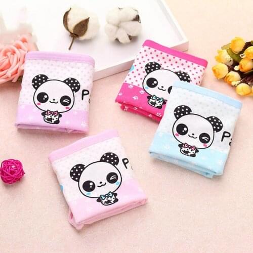 4Pcs/lot Pandas Dot Print Soft Cotton Cartoon Gilrs Boxer Kids Panties Children Underwears Baby girls panties -20