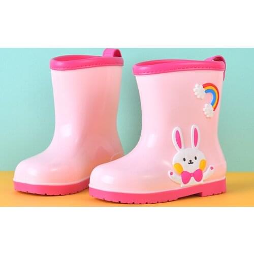 New Cartoons Waterproof Childrens Shoes PVC Rubber Kids Rain Boots Childrens Water Shoes Waterproof Rain Boots For Boys Girls