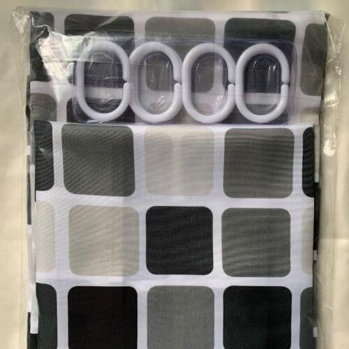 Mosaic Shower Curtains Waterproof Bathroom Curtains with Hooks Polyester Plaid Shower Curtains