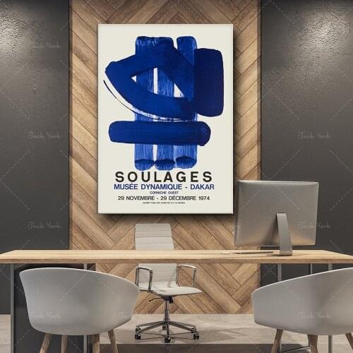 Soulages Exhibition poster, Pierre Soulages poster, Soulage print, Art prints, Exhibition print, Museum exhibition, Absthibition