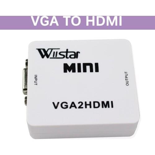 Wiistar VGA to HDMI Converter VGA2HDMI Video Box Audio Adapter 1080P For Notebook PC HDTV Projector TV