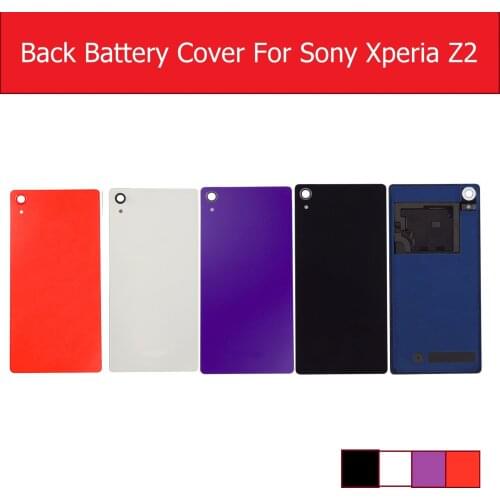 Back Battery Door Housing Glass Cover for Sony xperia Z2 L50W L50 D6503 D6502 Rear Glass Cover case +Black&white&purple +1X Film