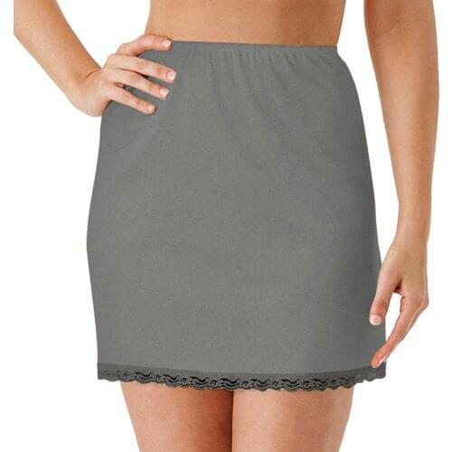 Womens Lined Skirt for Short Skirt Summer Elastic Waist Petticoat Anti-transparent Skirt Milk Silk Lace Skirts One Size