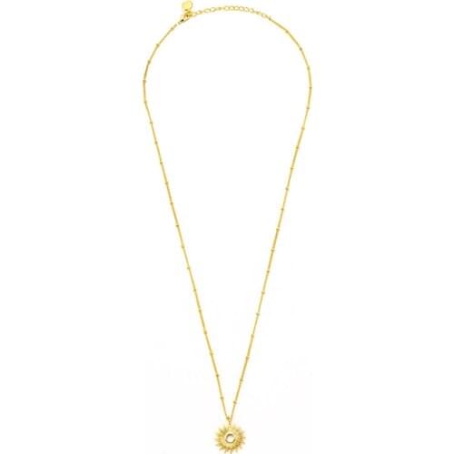 CANNER Sun Simple Real 925 Sterling Silver Necklace For Women Jewelry Charming Pendant Chain 18K Choker Bijoux Collar