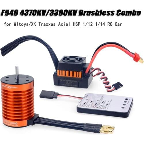 1:10 RC Part Waterproof F540 3300KV 4370KV Brushless Motor W/60A ESC Program Card For RC Truck Buggy