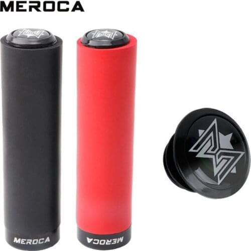 1 Pair MEROCA MTB Bike Lockable Grips Non-Slip Silica Gel Handlebar End Plugs 130mm Accessories