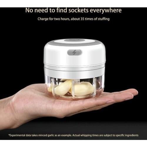 100/250ml Wireless Electric Garlic Chopper USB Supply Vegetable Garlic Ginger Chili Meat Masher Meat Mincer For Kitchen Use