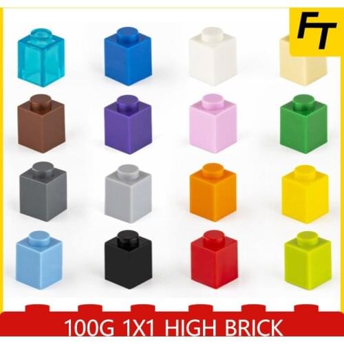 100g Small Particle 3005 High Brick 1x1 Building Block Parts DIY Blocks Compatible with Creative Gift Castle Toys