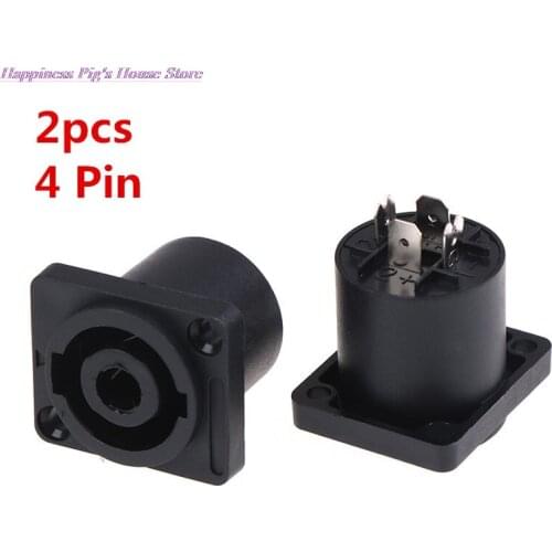 2pcs 4 Pin Speakon Female Jack Socket Connector Audio Loudspeaker Amplifier Converter for PA Amplifier Cable